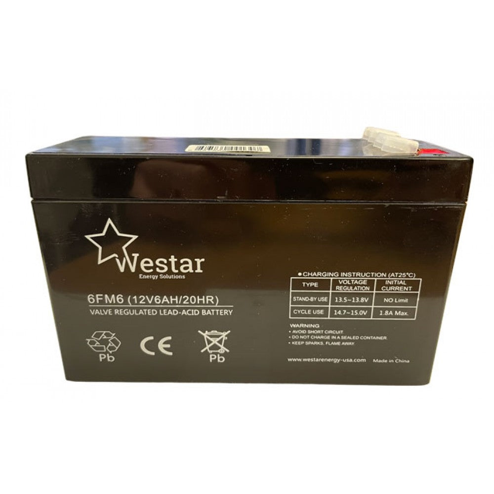 Westar μπαταρία μολύβδου FM 12V 6Ah Long (6FM6)